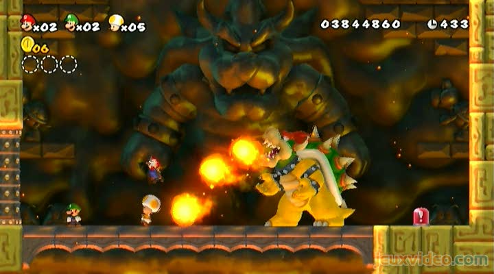 Gameplay New Super Mario Bros Wii Bowser Phase 1 Jeuxvideocom