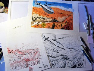 Premières planches de la BD de Racers' Islands