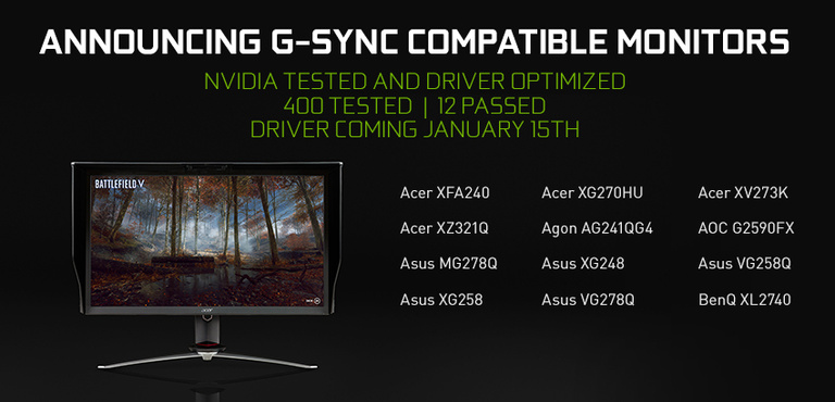 Nvidia va rendre certains écrans Freesync compatibles avec G-Sync Nvidia va rendre certains écrans Freesync compatibles avec G-Sync