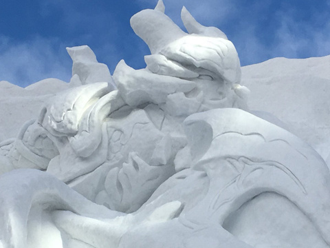 Final Fantasy XIV : le jeu se paye une énorme sculpture de neige au festival de Sapporo !