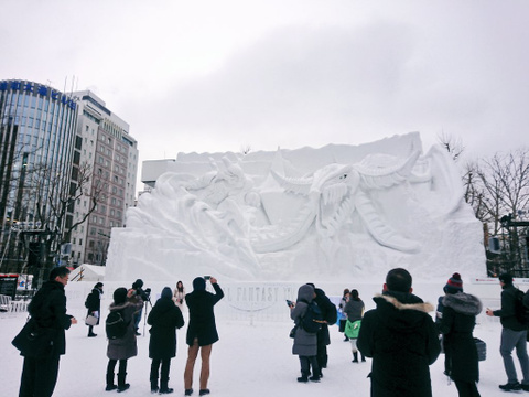Final Fantasy XIV : le jeu se paye une énorme sculpture de neige au festival de Sapporo !