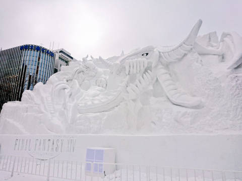 Final Fantasy XIV : le jeu se paye une énorme sculpture de neige au festival de Sapporo !