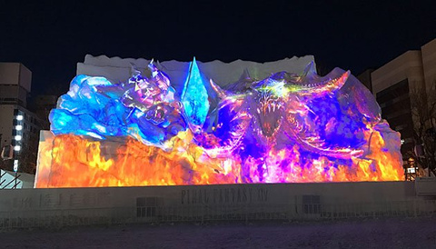 Final Fantasy XIV : le jeu se paye une énorme sculpture de neige au festival de Sapporo !