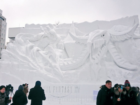Final Fantasy XIV : le jeu se paye une énorme sculpture de neige au festival de Sapporo !