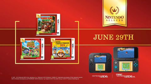 Nintendo Selects : Animal Crossing, Donkey Kong Country et Super Mario Maker ajoutés à la collection