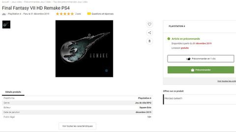 Final Fantasy VII Remake aperçu en précommande chez plusieurs revendeurs