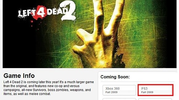 Left 4 Dead 2 ne sortira pas sur PS3