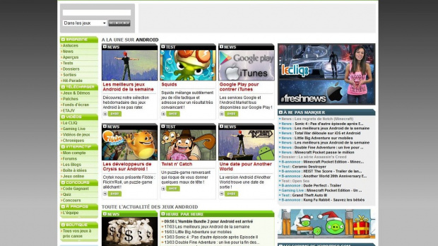 Ouverture de la section Android de jeuxvideo.com