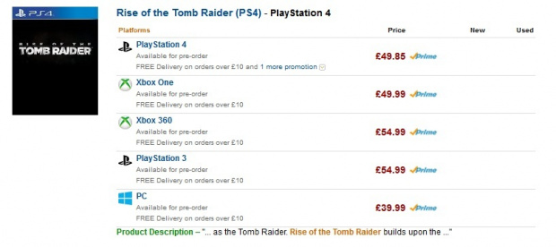 Rise of the Tomb Raider aussi sur PS3 et 360 ?