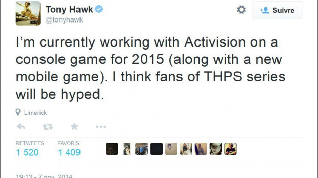 Un nouveau jeu Tony Hawk sur consoles pour 2015
