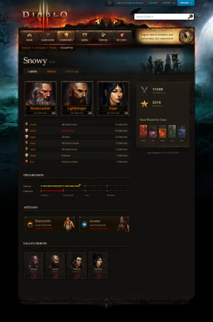 Diablo III : Les fiches de héros disponibles