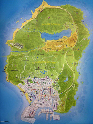 GTA 5 : La map dévoilée (spoiler)
