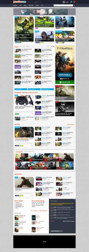 La homepage de la nouvelle version de jeuxvideo.com