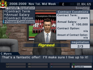 Un jeu de management de club de foot sur PS2