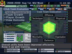 Un jeu de management de club de foot sur PS2