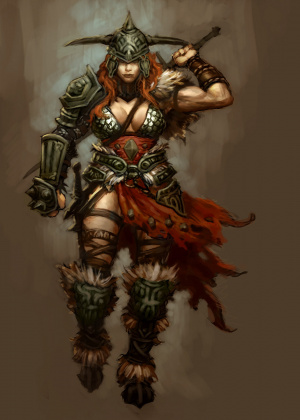 Diablo III : la barbare illustrée