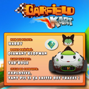 Garfield Kart daté et illustré