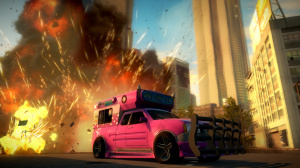 Images de Just Cause 2 : un véhicule rose bonbon