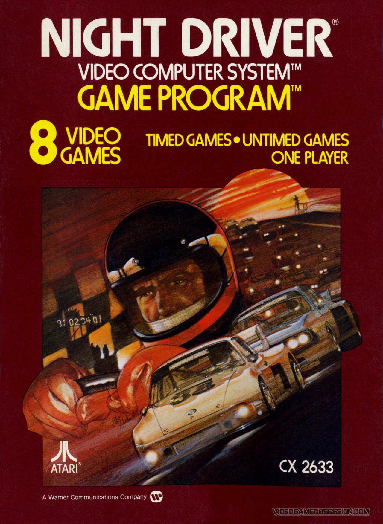 Night Driver - Jeu Atari 2600 - Cartouche Seulement - Voir Photos