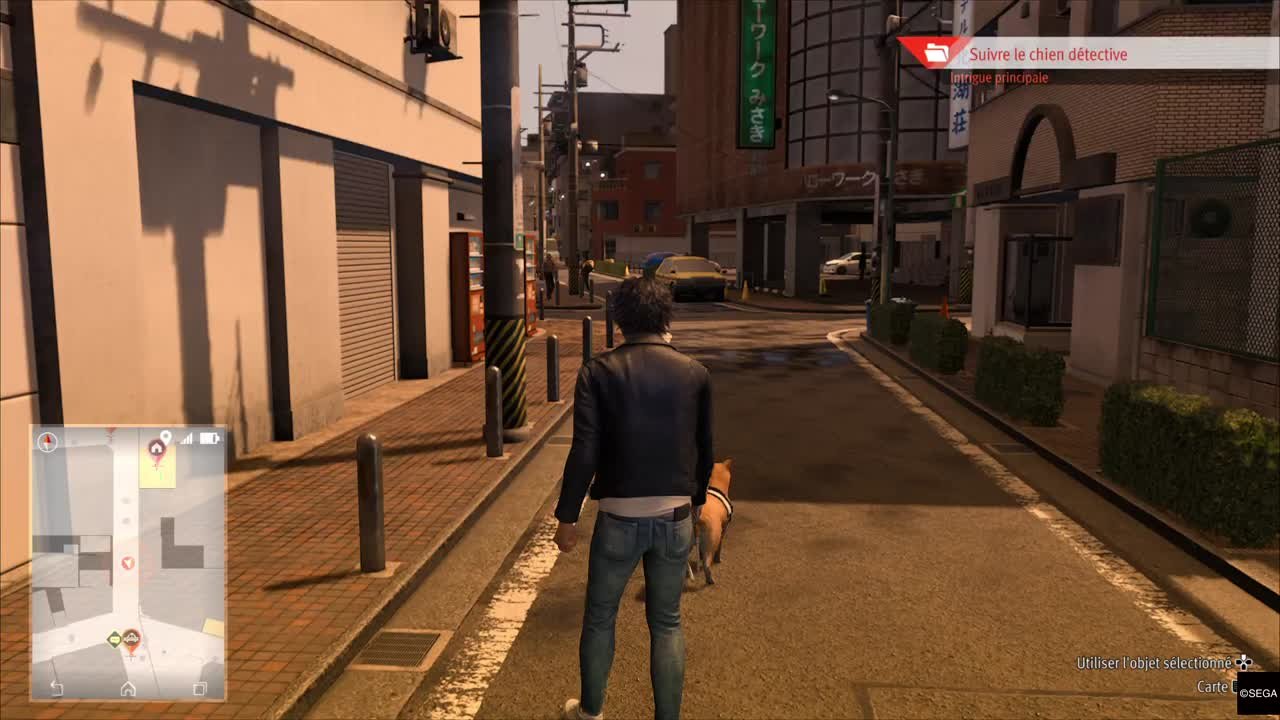 Gameplay Lost Judgment Un shiba mène l'enquête