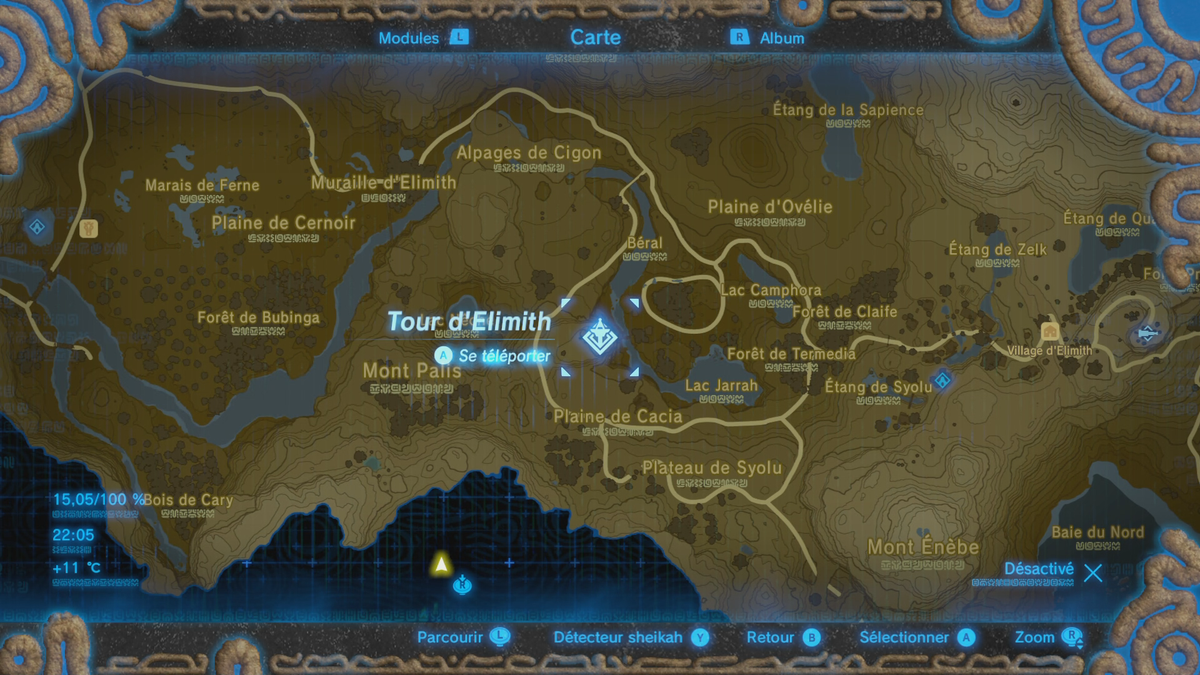 Tour d’Elimith Soluce The Legend of Zelda Breath of the Wild, guide