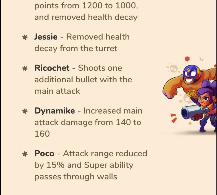Un équilibrage des personnages pour la première maintenance Astuces et guides Brawl Stars