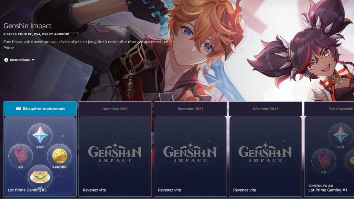 Genshin Impact: Prime Gaming agora oferece bônus