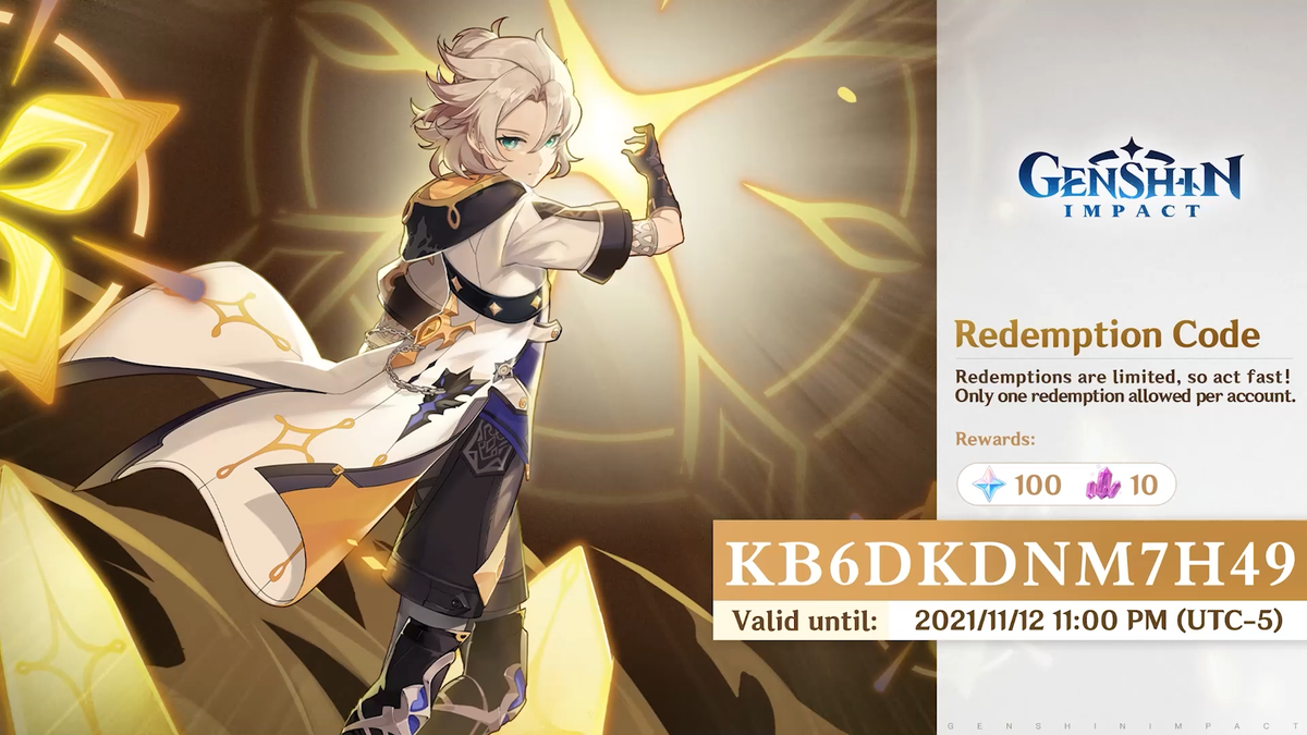 Genshin Impact, liste de tous les codes de Primogemmes gratuites du