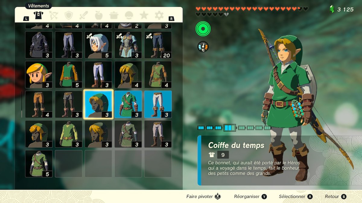 Tenue du Temps Zelda Tears of the Kingdom comment récupérer cette