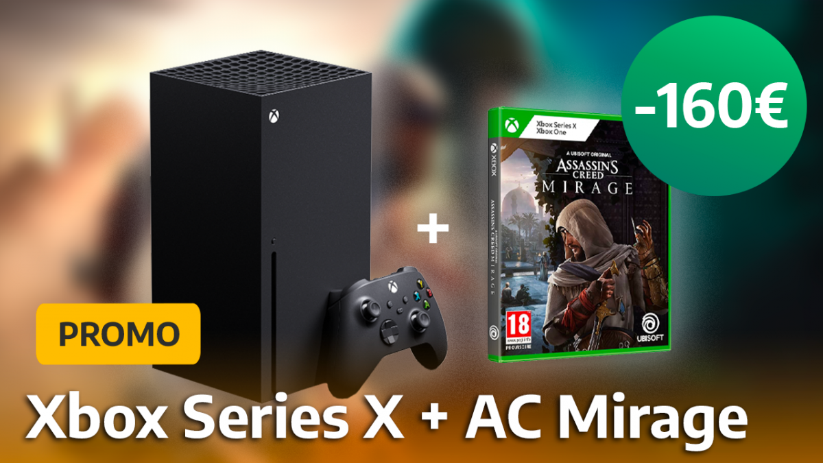 PACK CONSOLE XBOX SERIES X + 2 JEUX (ASSASSINS CREED MIRAGE + FC24 )