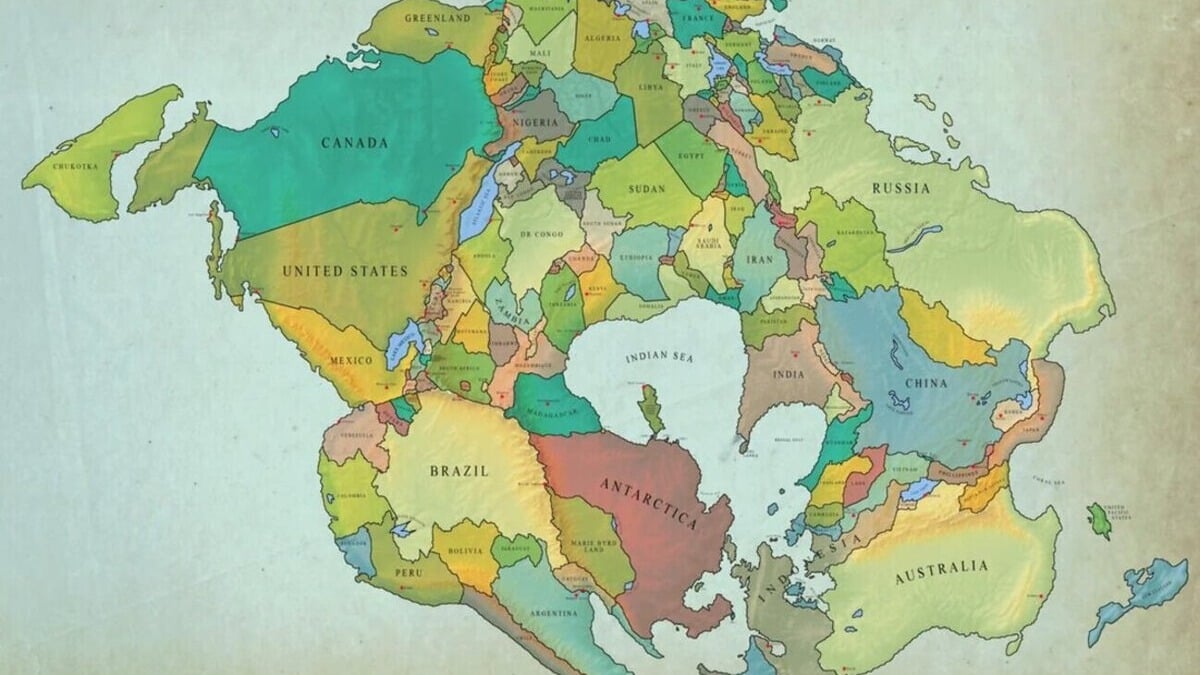 Questa è una mappa che mostra come sarà il mondo tra 250 milioni di anni