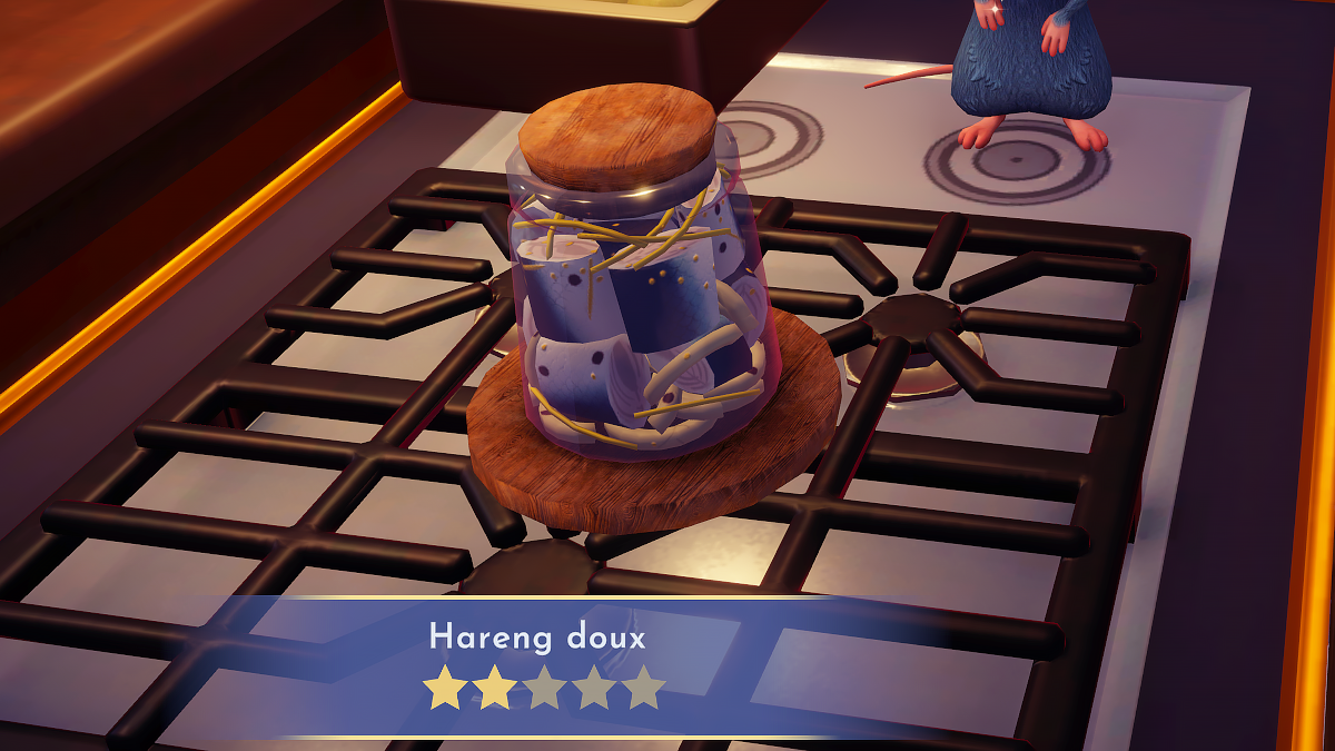 Hareng doux Disney Dreamlight Valley comment préparer cette recette 2 étoiles ?