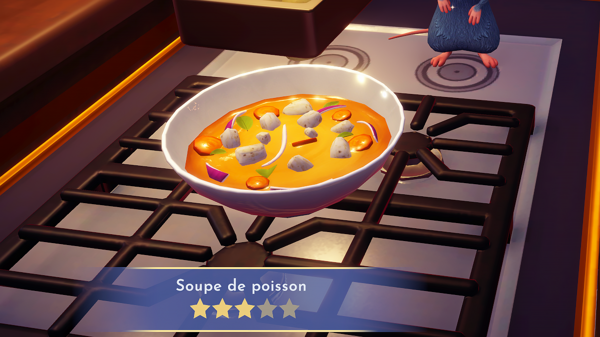 Soupe de poisson Disney Dreamlight Valley comment préparer cette recette 3 étoiles
