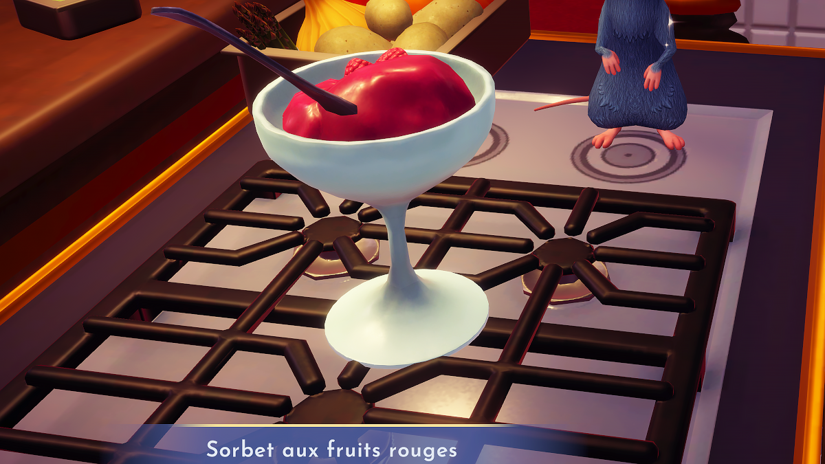 Sorbet aux fruits rouges Disney Dreamlight Valley comment préparer cette recette 4 étoiles