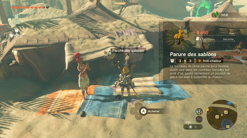 Tenue des Sablons Zelda Tears of the Kingdom : où trouver l'ensemble anti-chaleur ?