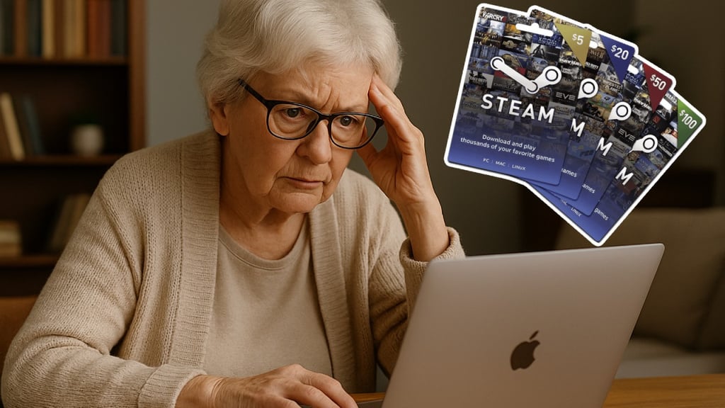 Cette grand-mère a acheté des tonnes de cartes-cadeaux Steam… et s’est retrouvée en plein cœur d’une vaste arnaque !