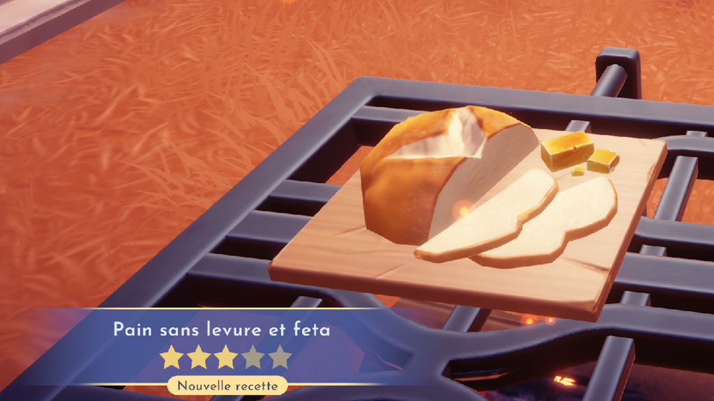 Pain sans levure et feta Disney Dreamlight Valley : comment préparer cette recette 3 étoiles ?