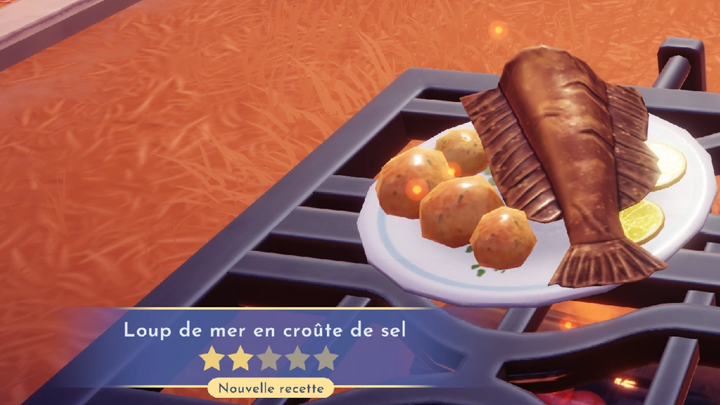 Loup de mer en croûte de sel Disney Dreamlight Valley : comment préparer cette recette 2 étoiles ?