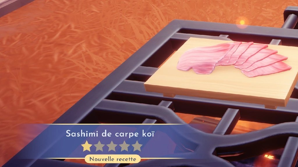 Sashimi de Carpe koï Disney Dreamlight Valley : comment préparer cette recette 1 étoile ?