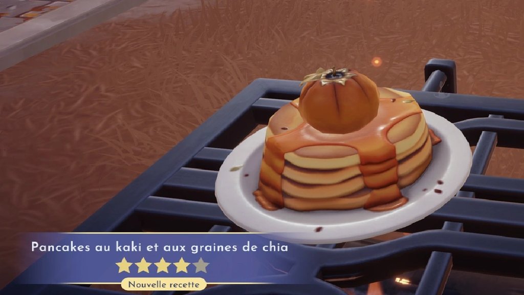 Pancakes aux kakis et aux graines de chia Dreamlight Valley : comment préparer cette recette 4 étoiles ?