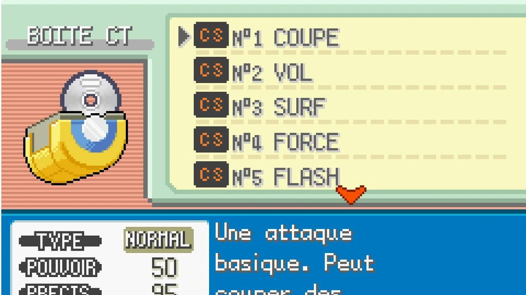 CT CS Pokémon Rouge Feu Vert Feuille : la liste complète pour toutes les trouver