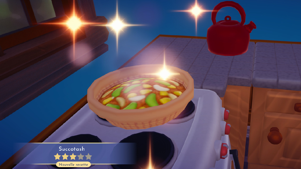 Image Succotash Disney Dreamlight Valley : comment fabriquer cette recette 3 étoiles pour Pocahontas ?
