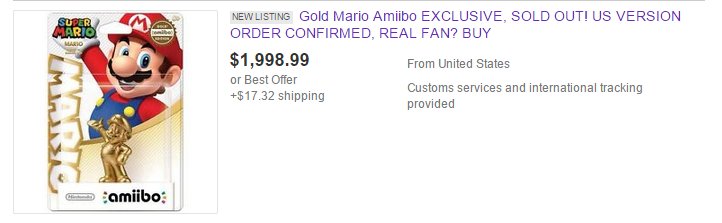 L'amiibo Golden Mario en rupture de stock après quelques minutes