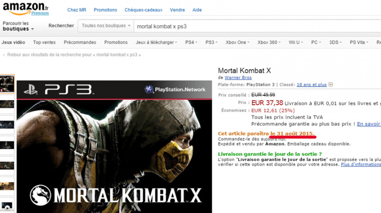 Mortal Kombat X daté sur PS3 et 360