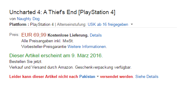 Uncharted 4 : Une date de sortie potentielle apparaît sur Amazon