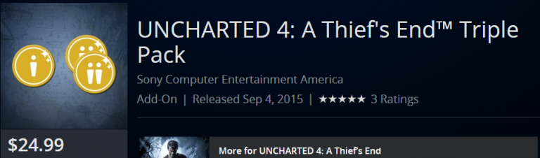 Uncharted 4 : Le prix du Triple Pack fait son apparition