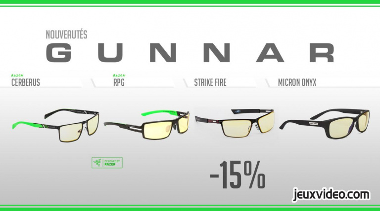 Promo : -15% sur toutes les lunettes Gaming Gunnar