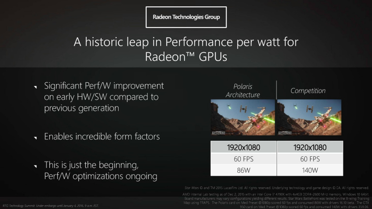 AMD Polaris : (beaucoup) plus efficace que Maxwell…