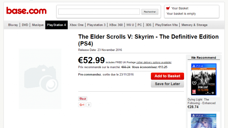 The Elder Scrolls V : Skyrim Definitive Edition apparaît sur un site anglais