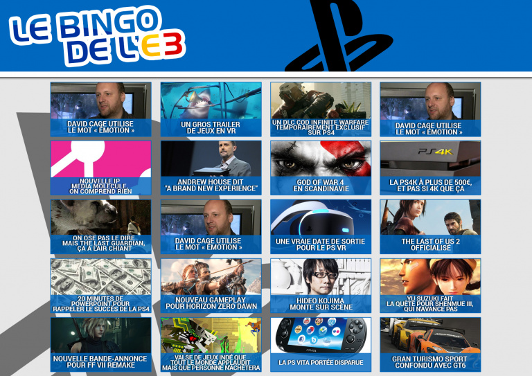 E3 2016 : les Bingos de Jeuxvideo.com !